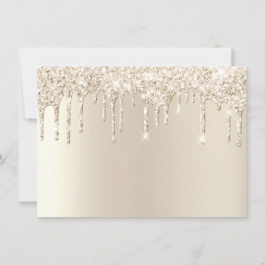 Chique Champagne Dripping Glitter Matron of Honor Kaart (Achterkant)