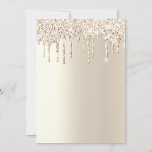 Chique Champagne Dripping Glitter Vrijgezellenfees Kaart (Achterkant)