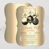 Chique Champagne Glas, Lichten Goud Kerstmis Bedri Kaart (Voorkant / Achterkant)