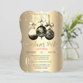 Chique Champagne Glas, Lichten Goud Kerstmis Bedri Kaart (Staand voorkant)