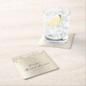 Chique Champagne Glitter Drips Script Vrijgezellen Kartonnen Onderzetters (Insitu)