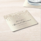 Chique Champagne Glitter Drips Script Vrijgezellen Kartonnen Onderzetters (Schuin)