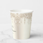 Chique champagne glittersprikkels script bruilofts papieren bekers (Links)