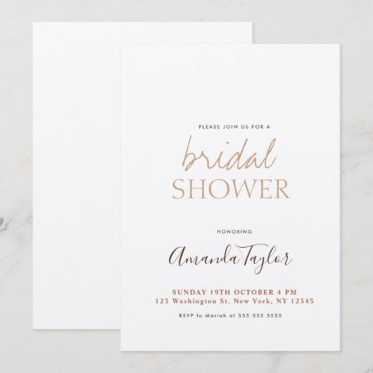 Chique Champagne Kleur Minimalistisch Vrijgezellen Kaart (Voorkant / Achterkant)