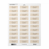 Chique champagne kleur trouw retouradreslabel etiket (Full Sheet)