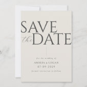 Chique champagne modern minimalistisch save the date (Voorkant)