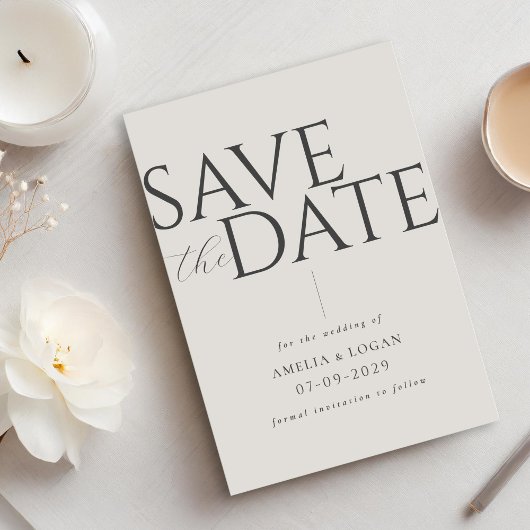 Chique champagne modern minimalistisch save the date