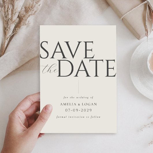 Chique champagne modern minimalistisch save the date