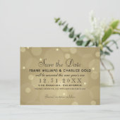 Chique Champagnetint Bubbel Sterren Bruiloft Save The Date (Staand voorkant)