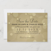 Chique Champagnetint Bubbel Sterren Bruiloft Save The Date (Voorkant)
