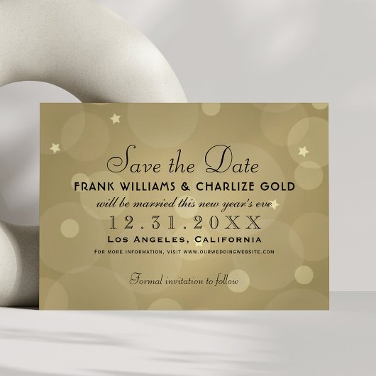 Chique Champagnetint Bubbel Sterren Bruiloft Save The Date