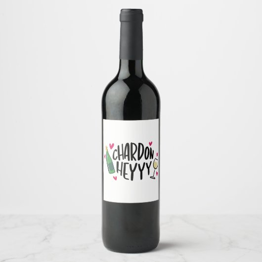 Chique Chardonnay Wijn Grappig Etiket (Voorkant)