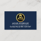 Chique chauffeur rijden gouden lijnen visitekaartje (Achterkant)