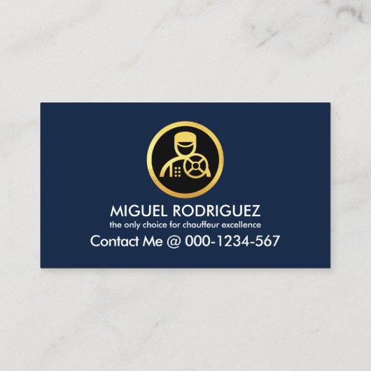 Chique chauffeur rijden gouden lijnen visitekaartje (Achterkant)