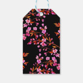 Chique Cherry Blossom Sakura Zwart Wit Verjaardag Cadeaulabel (Achterkant)