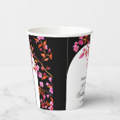 Chique Cherry Blossom Sakura Zwart Wit Verjaardag Papieren Bekers (Links)
