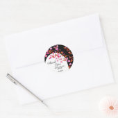 Chique Cherry Blossom Sakura Zwart Wit Verjaardag Ronde Sticker (Envelop)