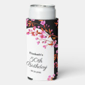 Chique Cherry Blossom Sakura Zwart Wit Verjaardag Seltzer Blikjeskoeler (Seltzer Achterkant)