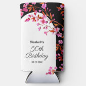 Chique Cherry Blossom Sakura Zwart Wit Verjaardag Seltzer Blikjeskoeler (Voorkant)