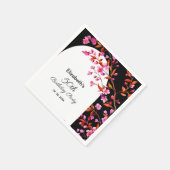 Chique Cherry Blossom Sakura Zwart Wit Verjaardag Servet (Hoek)