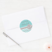 Chique Chevron Monogram | BLAUWGROEN Ronde Sticker (Envelop)