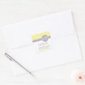Chique Chevron Monogram | geel Vierkante Sticker (Envelop)