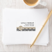 Chique Chevron Monogram | zwart Etiket (Insitu)