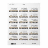 Chique Chevron Monogram | zwart Etiket (Full Sheet)