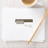 Chique chevron patroon grijs aangepaste retour adr etiket (Insitu)