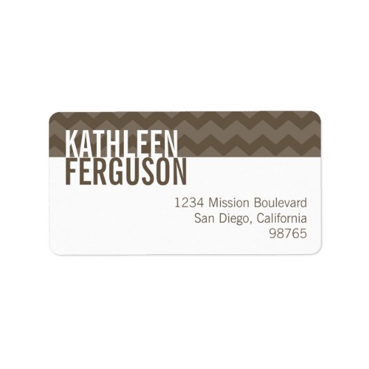 Chique chevron patroon grijs aangepaste retour adr etiket (Voorkant)