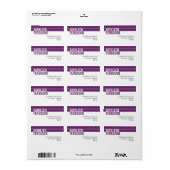 Chique chevron patroon paarse aangepaste retour ad etiket (Full Sheet)