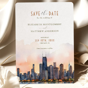 Chique Chicago, Illinois Save-the-Date Uitnodiging