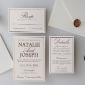Chique Chocolade Bruin Oud Geld Luxe Trouw Kaart