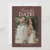 Chique Chocolade Bruin Oude Geld Foto Huwelijk Ops Save The Date (Voorkant)