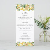 Chique Citroen Bloemen Groen Bruiloft Menu (Staand voorkant)