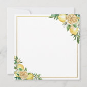 Chique Citroen Bloemen Groen Goud Bruiloft Plein Kaart (Achterkant)
