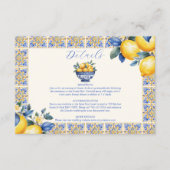 Chique citroen bloemengroen mediterrane bruiloft informatiekaartje (Voorkant)