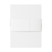 Chique citroen groen bloemengoud bruiloft uitnodigingen wikkel (Achterkant Voorbeeld)