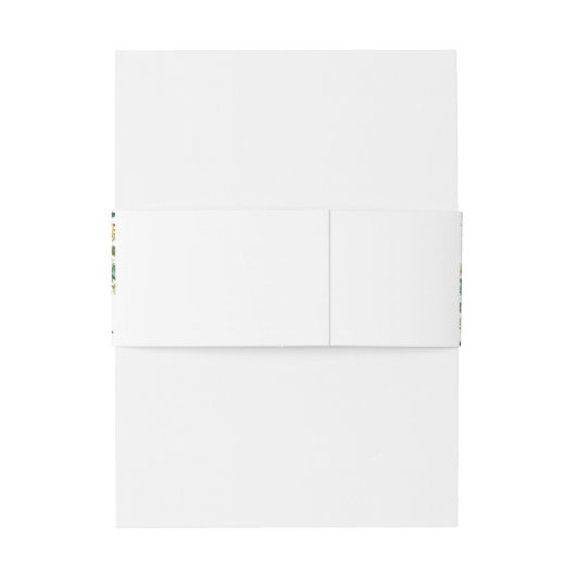 Chique citroen groen bloemengoud bruiloft uitnodigingen wikkel (Achterkant Voorbeeld)