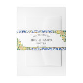 Chique citroen groen bloemengoud bruiloft uitnodigingen wikkel (Voorkant Voorbeeld)