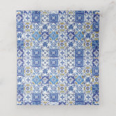 Chique citroen groen bloemenmediterraan bruids plaatskaartje (Binnenkant ongevouwen)