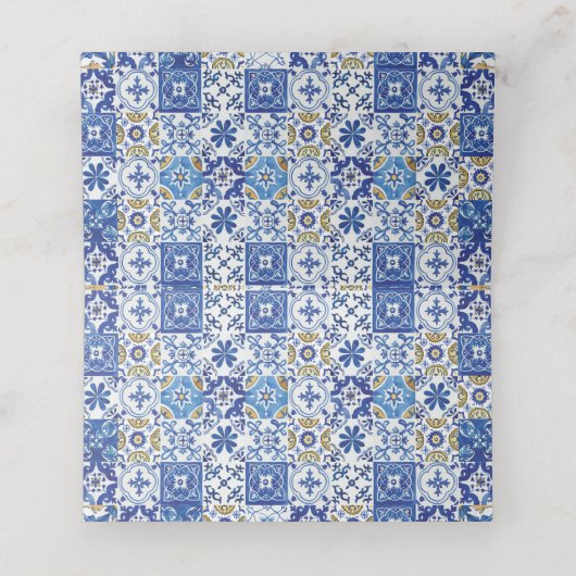 Chique citroen groen bloemenmediterraan bruids plaatskaartje (Binnenkant ongevouwen)