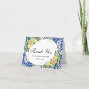 Chique Citroen Mediterraan Bruids Baby shower Bedankkaart