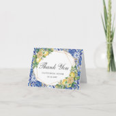 Chique Citroen Mediterraan Bruids Baby shower Bedankkaart (Voorkant)