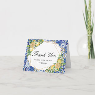 Chique Citroen Mediterraan Bruids Baby shower Bedankkaart