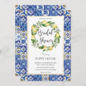 Chique citroen mediterrane bruids bruiloft douche kaart (Voorkant / Achterkant)