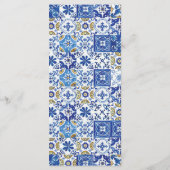 Chique citroenen bloemengroen mozaïek bruiloft men programmakaart (Achterkant)