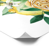 Chique citroenvlinder bloemige geometrische bruilo poster (Hoek)