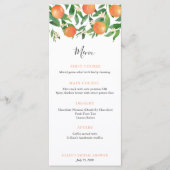 Chique Citrus Sinaasappel Houtskool Vrijgezellenfe Menu (Voorkant)