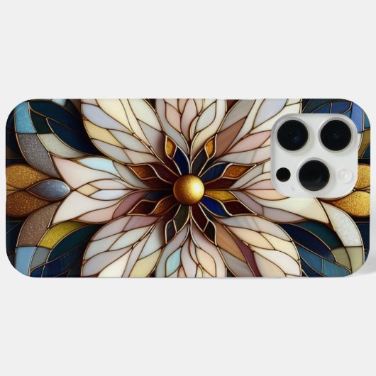 Chique Classic Glas in lood Bloemenkunstpatroon Case-Mate iPhone Case (Achterkant (horizontaal))